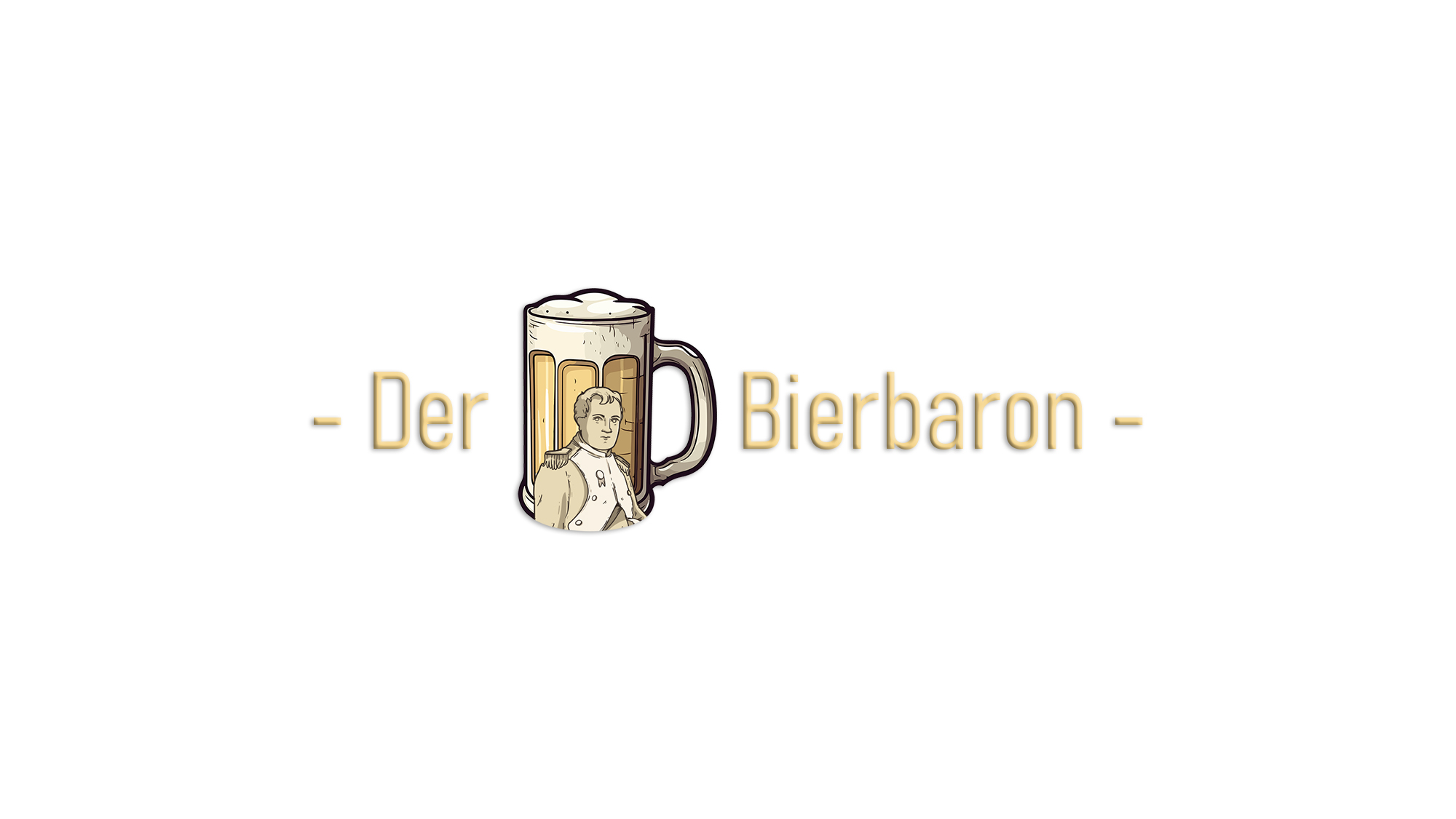 Bierbaron Banner mit Logo und Bierglas-Illustration